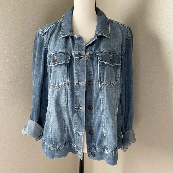 Paige Aveline Classic Denim Jacket Size large - Picture 2 of 6
